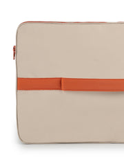 Drift Beige & Rust Polyester Colorblocked Laptop Sleeve (Upto 14")