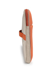 Drift Beige & Rust Polyester Colorblocked Laptop Sleeve (Upto 14")