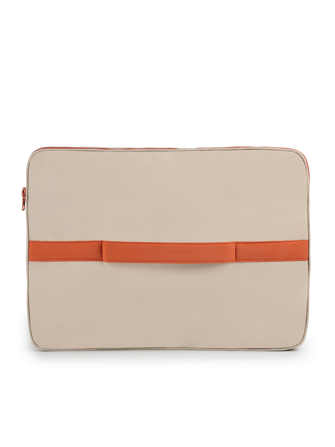 Drift Beige & Rust Polyester Colorblocked Laptop Sleeve (Upto 14")