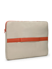 Drift Beige & Rust Polyester Colorblocked Laptop Sleeve (Upto 14")