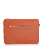 Drift Beige & Rust Polyester Colorblocked Laptop Sleeve (Upto 14")