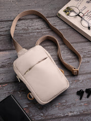 Drift Ivory Polyester Solid Crossbody Bag