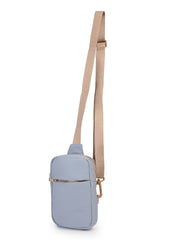 Drift Dusty Blue Polyester Solid Crossbody Bag