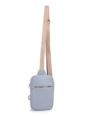 Drift Dusty Blue Polyester Solid Crossbody Bag