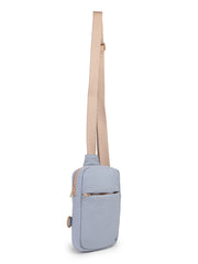 Drift Dusty Blue Polyester Solid Crossbody Bag