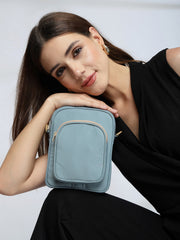 Drift Dusty Blue Polyester Solid Sling Bag