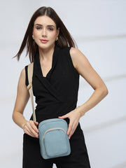Drift Dusty Blue Polyester Solid Sling Bag