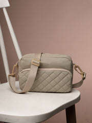 Drift Taupe Polyester Diamond Quilted Sling Bag