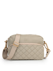 Drift Taupe Polyester Diamond Quilted Sling Bag