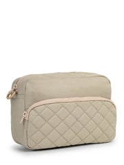 Drift Taupe Polyester Diamond Quilted Sling Bag