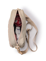 Drift Taupe Polyester Diamond Quilted Sling Bag