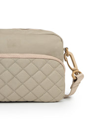 Drift Taupe Polyester Diamond Quilted Sling Bag