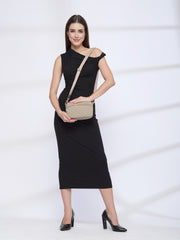 Drift Taupe Polyester Diamond Quilted Sling Bag