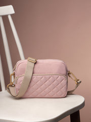 Drift Baby Pink Polyester Diamond Quilted Sling Bag