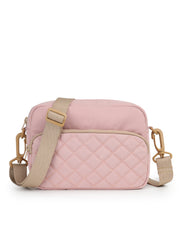 Drift Baby Pink Polyester Diamond Quilted Sling Bag