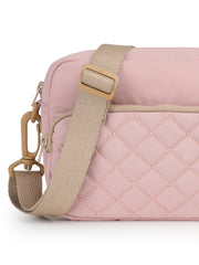 Drift Baby Pink Polyester Diamond Quilted Sling Bag