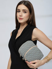 Drift Olive Green Polyester Teardrop Quilted Sling Bag
