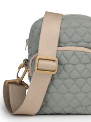 Drift Olive Green Polyester Teardrop Quilted Sling Bag
