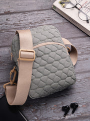 Drift Olive Green Polyester Teardrop Quilted Sling Bag