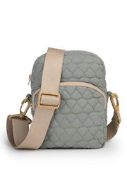 Drift Olive Green Polyester Teardrop Quilted Sling Bag