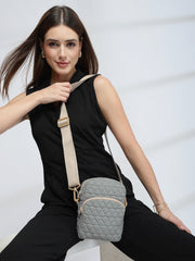 Drift Olive Green Polyester Teardrop Quilted Sling Bag