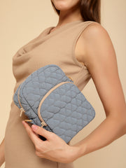 Drift Powder Blue Polyester Teardrop Quilted Sling Bag
