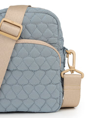 Drift Powder Blue Polyester Teardrop Quilted Sling Bag