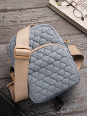 Drift Powder Blue Polyester Teardrop Quilted Sling Bag
