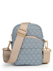 Drift Powder Blue Polyester Teardrop Quilted Sling Bag