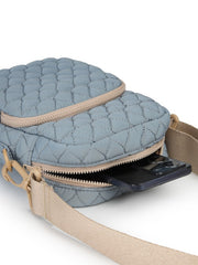 Drift Powder Blue Polyester Teardrop Quilted Sling Bag