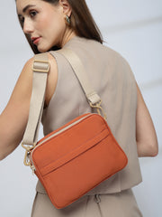 Drift Burnt Orange Polyester Solid Sling Bag