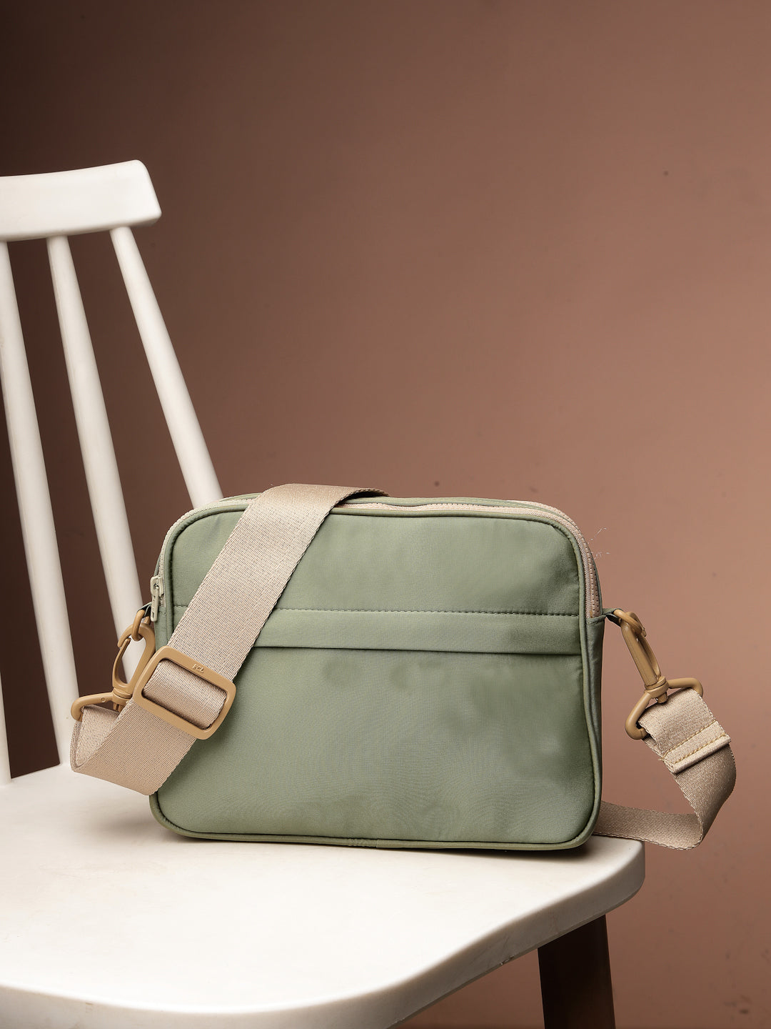 Drift Sage Green Polyester Solid Sling Bag