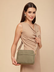 Drift Sage Green Polyester Solid Sling Bag