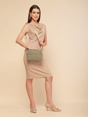 Drift Sage Green Polyester Solid Sling Bag