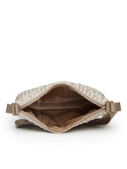 Drift Ivory White Polyester Geometric Sling Bag