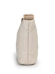Drift Ivory White Polyester Geometric Sling Bag