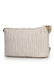 Drift Ivory White Polyester Geometric Sling Bag