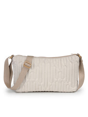 Drift Ivory White Polyester Geometric Sling Bag