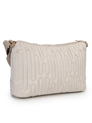 Drift Ivory White Polyester Geometric Sling Bag