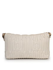 Drift Ivory White Polyester Geometric Sling Bag