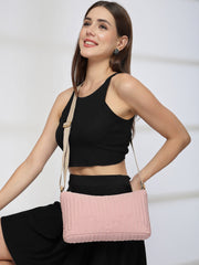 Drift Baby Pink Polyester Geometric Sling Bag