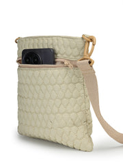 Drift Ivory White Polyester Teardrop Quilted Sling Bag