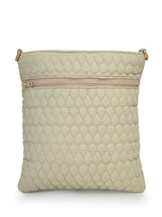 Drift Ivory White Polyester Teardrop Quilted Sling Bag