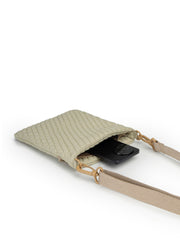 Drift Ivory White Polyester Teardrop Quilted Sling Bag