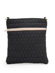 Drift Black Polyester Teardrop Quilted Sling Bag