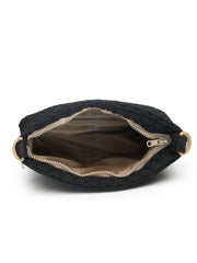 Drift Black Polyester Teardrop Quilted Sling Bag