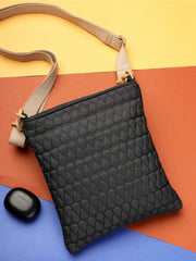 Drift Black Polyester Teardrop Quilted Sling Bag