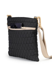Drift Black Polyester Teardrop Quilted Sling Bag