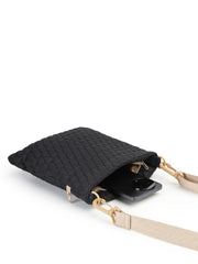 Drift Black Polyester Teardrop Quilted Sling Bag