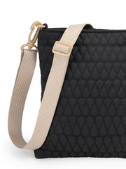 Drift Black Polyester Teardrop Quilted Sling Bag